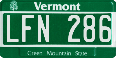 VT license plate LFN286