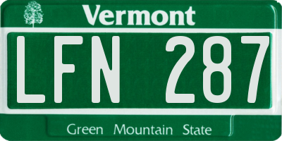VT license plate LFN287