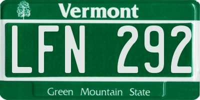 VT license plate LFN292