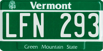 VT license plate LFN293