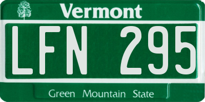 VT license plate LFN295