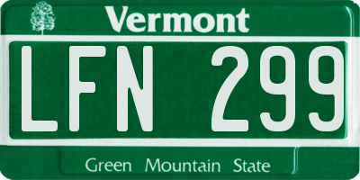 VT license plate LFN299