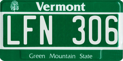 VT license plate LFN306