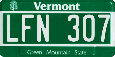 VT license plate LFN307