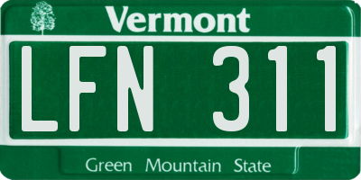 VT license plate LFN311