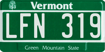VT license plate LFN319