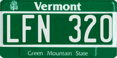 VT license plate LFN320