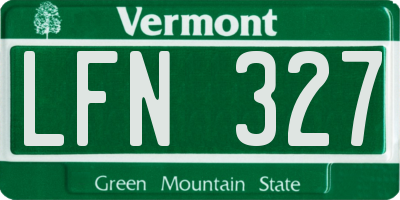 VT license plate LFN327