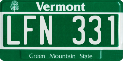 VT license plate LFN331