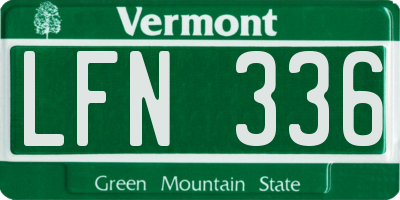VT license plate LFN336