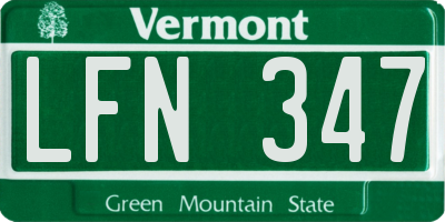 VT license plate LFN347