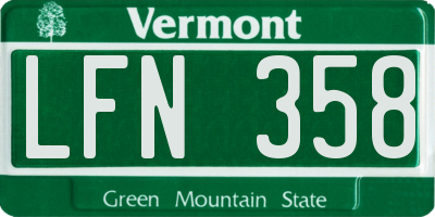 VT license plate LFN358