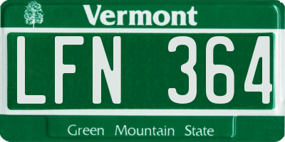VT license plate LFN364