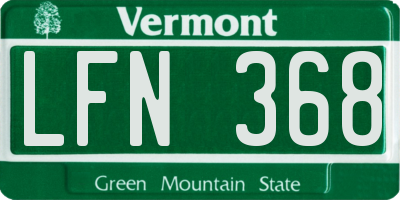 VT license plate LFN368