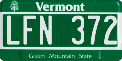VT license plate LFN372