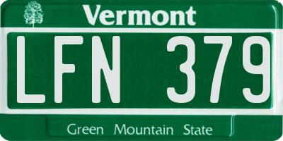 VT license plate LFN379