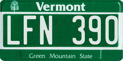 VT license plate LFN390