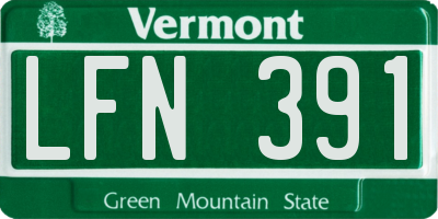 VT license plate LFN391