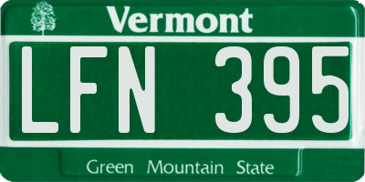 VT license plate LFN395