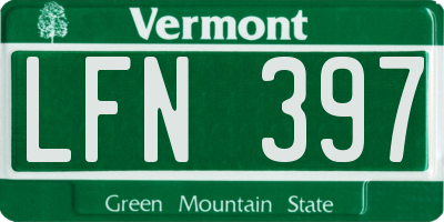 VT license plate LFN397