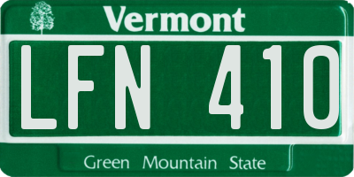 VT license plate LFN410