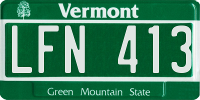 VT license plate LFN413
