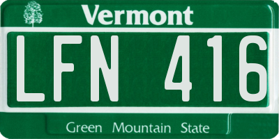 VT license plate LFN416