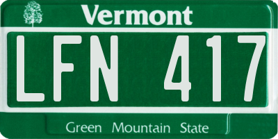 VT license plate LFN417