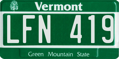 VT license plate LFN419