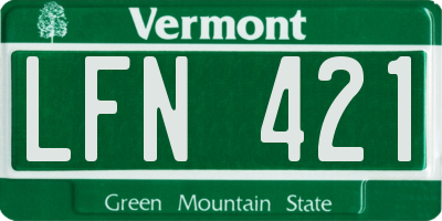 VT license plate LFN421