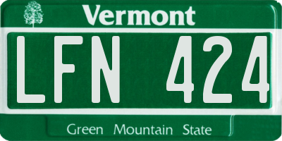 VT license plate LFN424