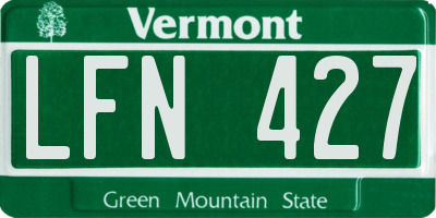 VT license plate LFN427