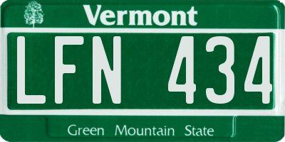 VT license plate LFN434