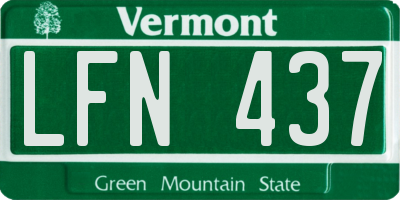 VT license plate LFN437