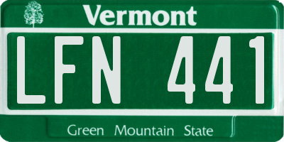 VT license plate LFN441