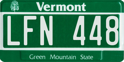 VT license plate LFN448