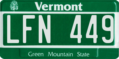 VT license plate LFN449