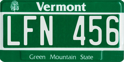 VT license plate LFN456