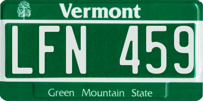VT license plate LFN459