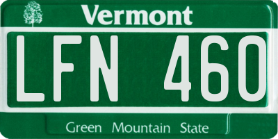 VT license plate LFN460