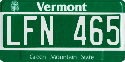 VT license plate LFN465