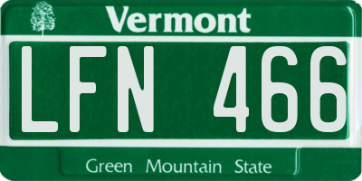 VT license plate LFN466
