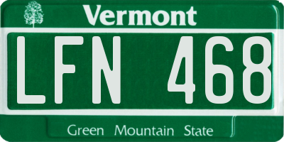 VT license plate LFN468