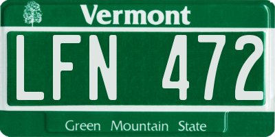 VT license plate LFN472