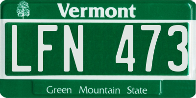 VT license plate LFN473