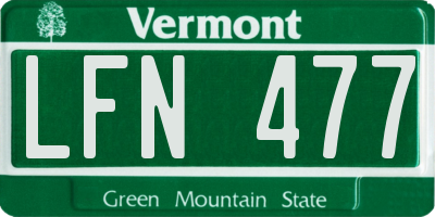 VT license plate LFN477