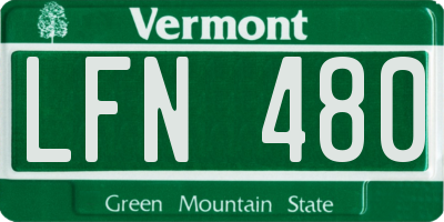 VT license plate LFN480