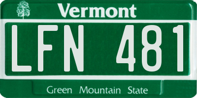 VT license plate LFN481