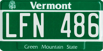 VT license plate LFN486