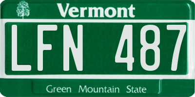 VT license plate LFN487